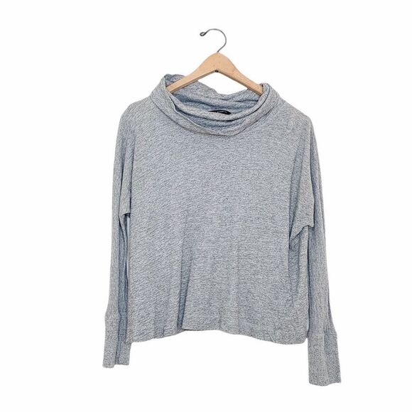 Banana Republic Heather Gray Slouchy Long Sleeve Turtleneck Knit Top XS - Picture 1 of 8